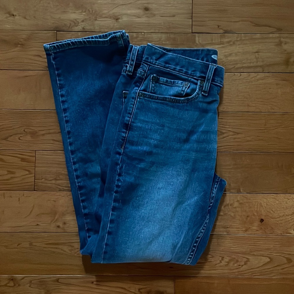 Old Navy Straight Built In Flex Denim Blue Jeans Size 29x30 - Picture 2 of 9